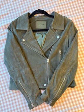 Blank NYC green suede biker jacket